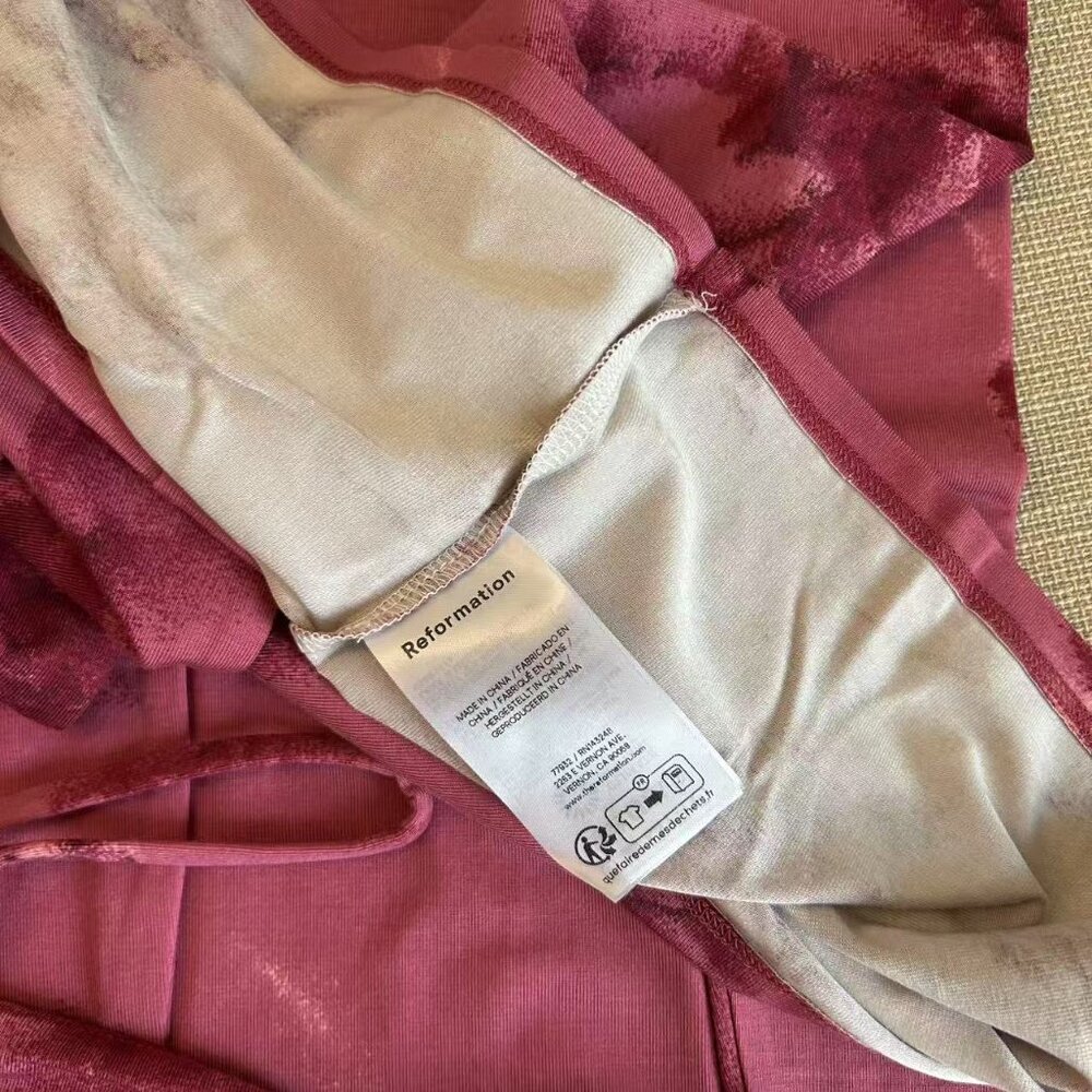 BEST Reformation Elise Midi Knit Dress XSmall Hothouse Rose Pink Floral Bodycon - Picture 9 of 11